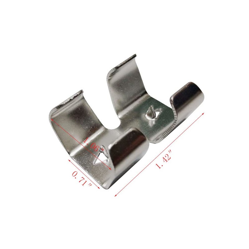 NNNJunhua 304 Stainless Steel Heavy Duty Rope Clamps Double Rope Clamps 2 Lines of Rope Metal Clips Fits 14/45 Inch(8mm) to 1/2 Inch(12.5mm) Twisted or Braided Ropes 10 Pieces - Image 2